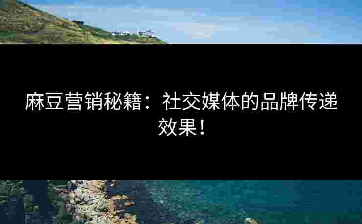 麻豆营销秘籍：社交媒体的品牌传递效果！