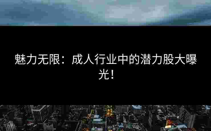 魅力无限：成人行业中的潜力股大曝光！