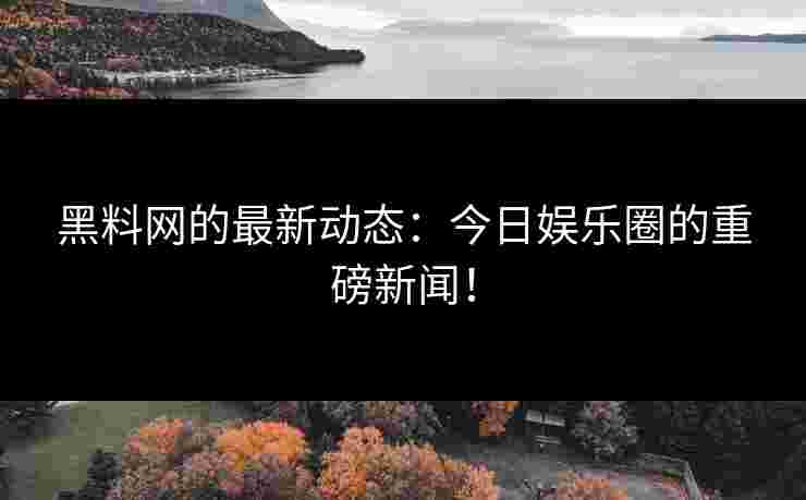 黑料网的最新动态：今日娱乐圈的重磅新闻！